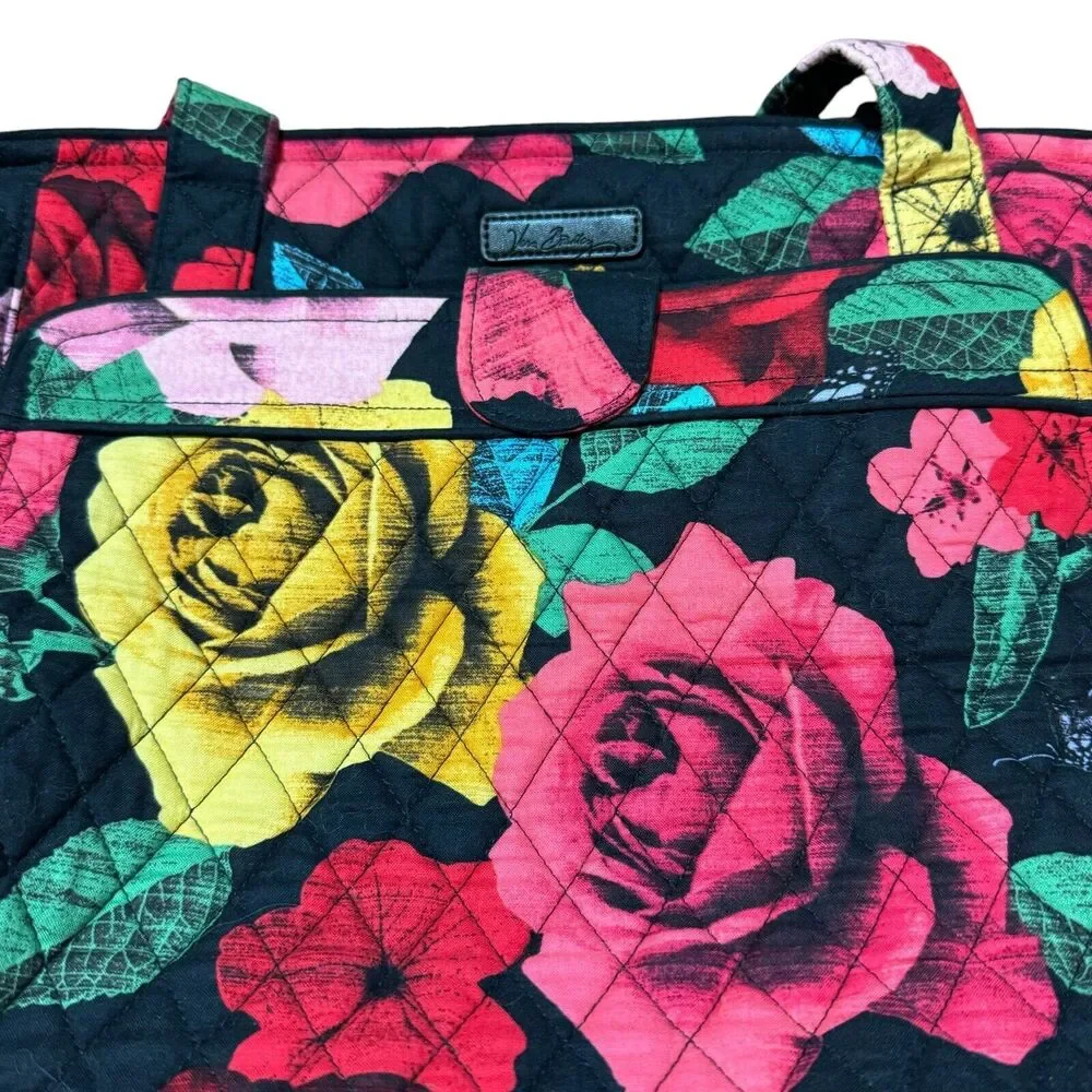 Vera Bradley Ultimate Baby Diaper Overnight Bag Quilted Roses Floral Pockets